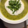 AIP-friendly Acorn Squash and Cauliflower Soup, gluten-free, dairy-free, nightshades-free, gut-healing, served in a bowl with fresh cilantro garnish