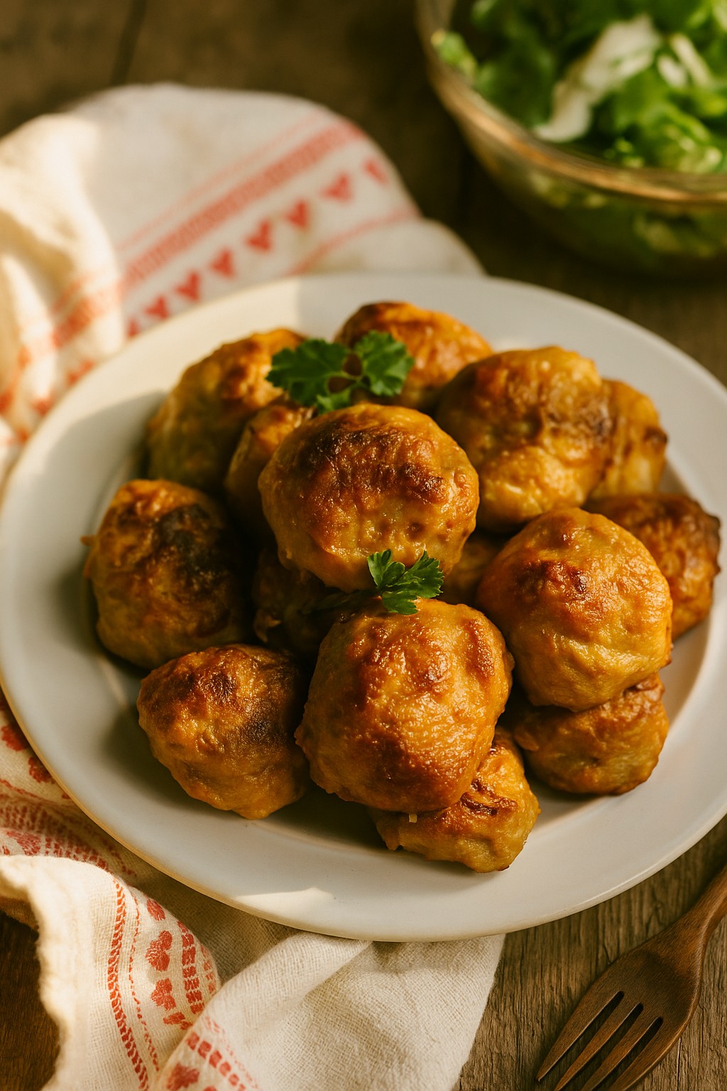 AIP Romanian Meatballs (Chiftelute) in a bowl, a gluten-free AIP recipe for autoimmune health.