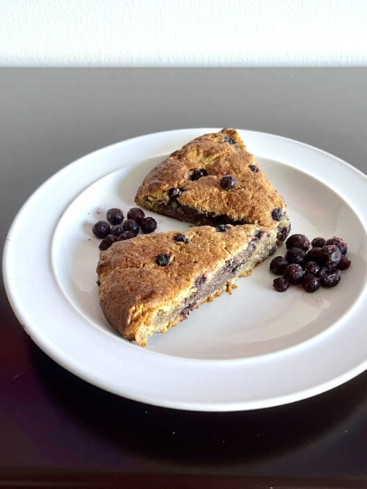 AIP Blueberry Scones made with tigernut flour, gelatin eggs, and no grains, dairy, or eggs, perfect for an autoimmune protocol breakfast or snack.