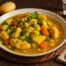AIP Chicken Stew with tender chicken, sweet potatoes, carrots, and celery, supporting gut health and managing autoimmune conditions. Dairy-free, gluten-free, nightshades-free, perfect for a healthy meal.