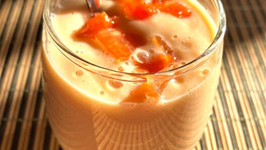 Healthy AIP smoothie with cabbage, celery, and papaya, packed with nutrients for autoimmune health, digestion, and wellness. Dairy-free and gluten-free drink.