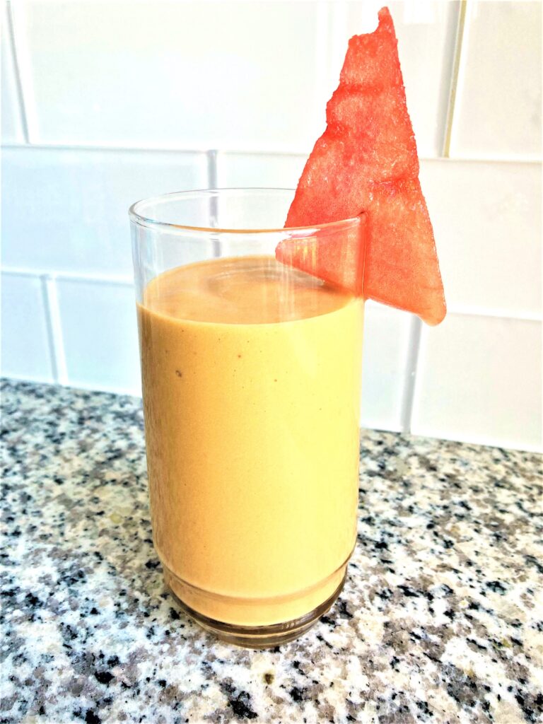 AIP-friendly Cauliflower, Avocado, Melon, and Banana Smoothie packed with nutrients to support autoimmune healing, reduce inflammation, and promote gut health.