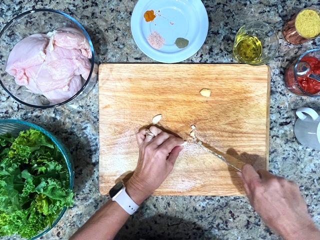 Creamy no-tomato chicken dinner, dairy-free, gluten-free, full of vitamins and minerals.