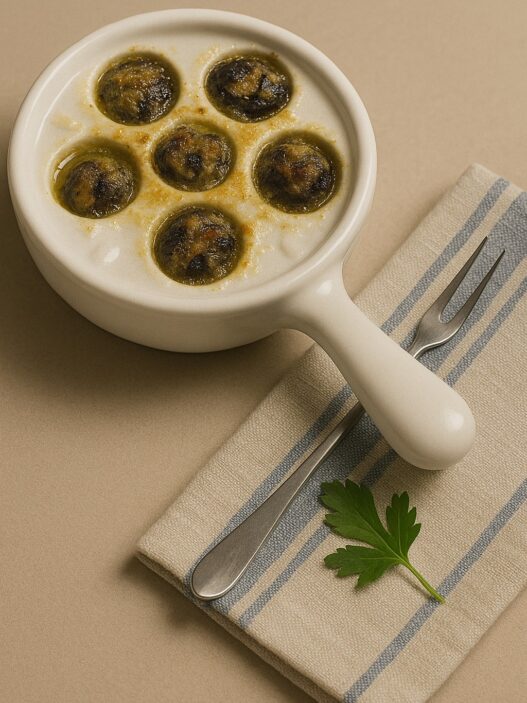 AIP Garlic Escargots served with fresh herbs and a drizzle of olive oil, showcasing a flavorful autoimmune-friendly dish