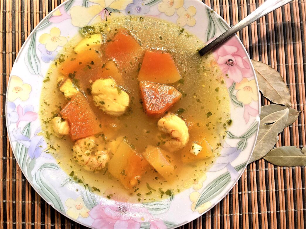 This Fish Shrimp and Green Papaya Soup combines nutrient-dense ingredients like green papaya, shrimp, fish, turmeric, and kale, creating a healthy, anti-inflammatory dish perfect for any time of the year.