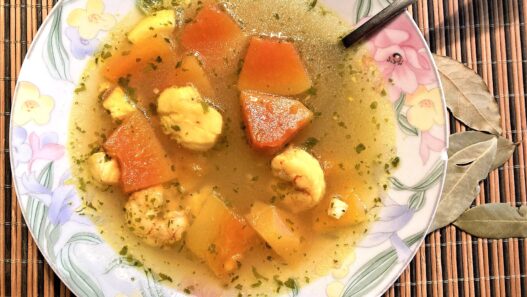 This Fish Shrimp and Green Papaya Soup combines nutrient-dense ingredients like green papaya, shrimp, fish, turmeric, and kale, creating a healthy, anti-inflammatory dish perfect for any time of the year.