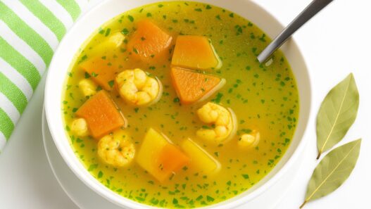 This Fish Shrimp and Green Papaya Soup combines nutrient-dense ingredients like green papaya, shrimp, fish, turmeric, and kale, creating a healthy, anti-inflammatory dish perfect for any time of the year.