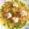 AIP and gut-friendly Meatball Borscht (Ciorba de Perisoare), a nourishing Romanian soup made with bone broth, vegetables, and sauerkraut juice for autoimmune health and wellness.