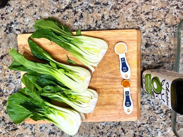 Roasted Bok Choy, a nutrient dense side dish packed with vitamins and minerals.