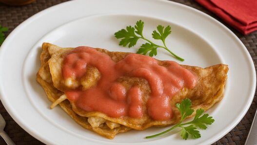 Savory Crepes, AIP compliant, gluten-free, dairy-free, and nightshade-free, topped with notomato sauce and perfect for autoimmune-friendly meals.