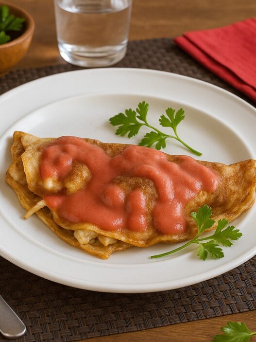 Savory Crepes, AIP compliant, gluten-free, dairy-free, and nightshade-free, topped with notomato sauce and perfect for autoimmune-friendly meals.
