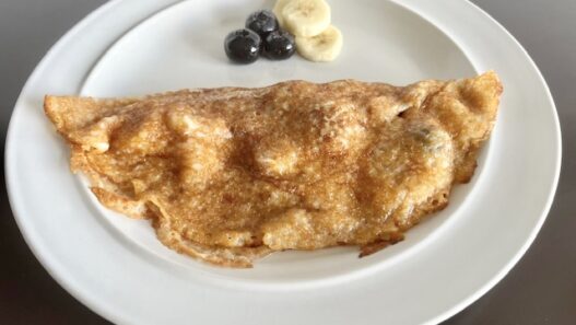 Blueberries and banana crepes, gluten-free, dairy-free, perfect breakfast or dessert.