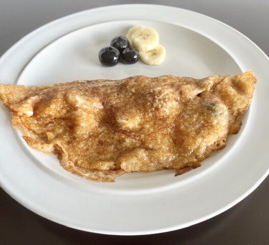 Blueberries and banana crepes, gluten-free, dairy-free, perfect breakfast or dessert.