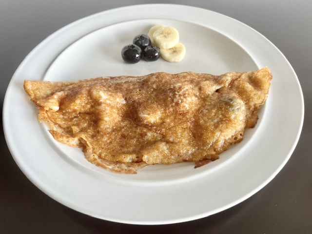 Blueberries and banana crepes, gluten-free, dairy-free, perfect breakfast or dessert.