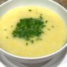 Creamy AIP Vichyssoise Soup made with leeks, sweet potatoes, and coconut cream, gluten-free and nightshades-free, a healing and anti-inflammatory recipe perfect for the autoimmune protocol diet.