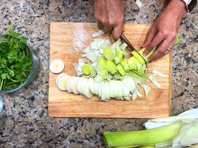 AIP Vichyssoise Soup leak ingredient preparation. Nightshades-free