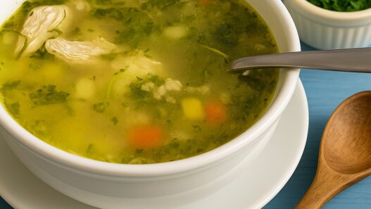 Chicken Soup/Borscht with tender chicken, vibrant root vegetables, and a gut-healing, nutrient-rich bone broth, perfect for the chronic diseases healing.