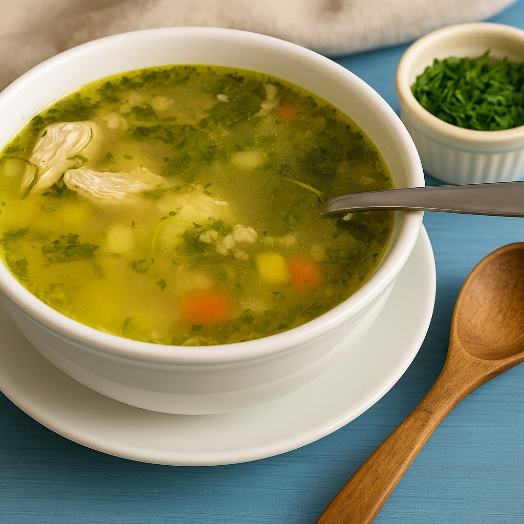 Chicken Soup/Borscht with tender chicken, vibrant root vegetables, and a gut-healing, nutrient-rich bone broth, perfect for the chronic diseases healing.