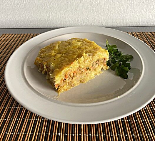 AIP Turkey and Mashed Sweet Potato Moussaka, a nutritious, anti-inflammatory dish for autoimmune disease management and gut health. Gluten-free, dairy-free, and nightshades-free.