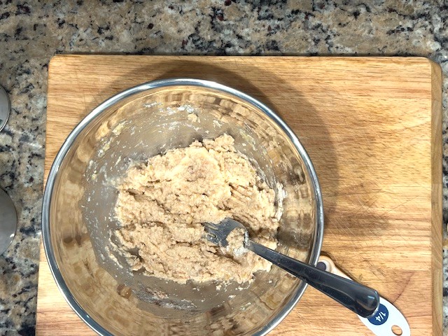 All ingredients mixed in a bowl, ready to make Delicious AIP Banana Pancakes, gluten-free, dairy-free, and AIP-compliant.