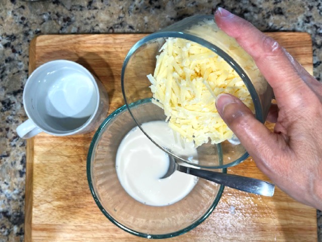 Making the creamy sauce with coconut milk and avocado oil for the Garlic Shrimp and Sweet Potato Gratin, an AIP Reintroduction, gluten-free, nightshade-free recipe.