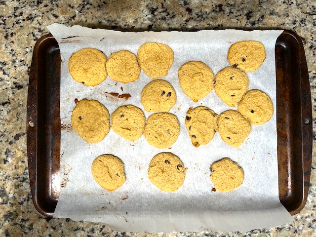 Chocolate Tigernut Bliss Cookies formed on parchment paper before baking, AIP Reintroduction, dairy, gluten, and nut-free.