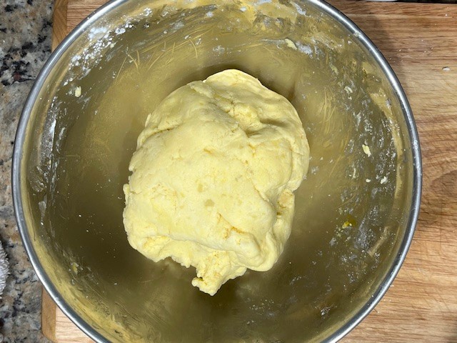 Sweet potato dough for AIP-Friendly Plum Dumplings, ready for shaping. This dough is gluten, dairy, nut, and nightshade-free, perfect for egg reintroduction on the Autoimmune Diet.