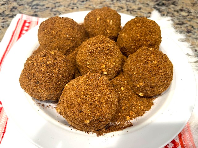 AIP-Friendly Plum Dumplings served on a plate. A gluten, dairy, nut, and nightshade-free dessert, perfect for egg reintroduction on the Autoimmune Diet.