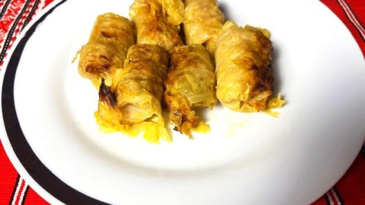 Romanian Cabbage Rolls (Sarmale) on a plate – gluten-free, dairy-free, traditional Romanian recipe, perfect for AIP reintroduction and healthy diets.