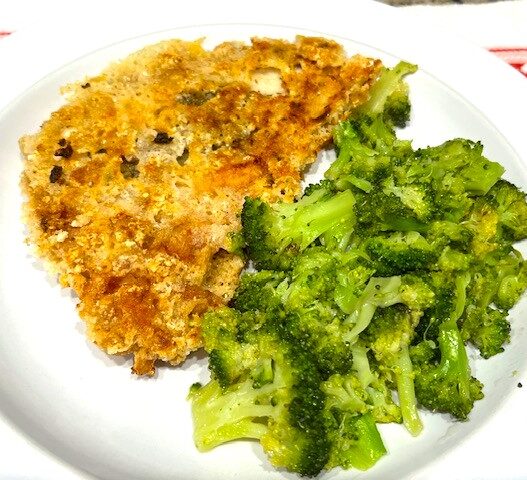 Tastiest Chicken Breast Schnitzel with roasted broccoli, a healthy, gluten-free, dairy-free, and egg-free dish for the Autoimmune diet.