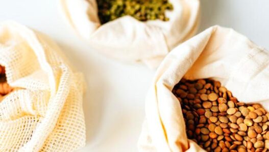 Bags of lentils and legumes, including chickpeas, for a healthy autoimmune-friendly diet.