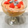 Aquafaba Chocolate Mousse in a cup topped with fresh blueberries and raspberries – vegan, dairy-free, AIP-friendly, anti-inflammatory dessert.