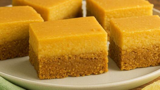 AIP Lemon Bars, No Coconut Flour – plate of gluten-free, dairy-free, egg-free lemon bars with tigernut crust, paleo, autoimmune protocol dessert
