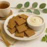 Crunchy Tasty AIP Crackers made with anti-inflammatory, grain-free, gluten-free flours, served with a creamy dairy-free dip and herbal tea – perfect for the autoimmune protocol (AIP) elimination phase and gut healing diet.