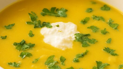 AIP Cauliflower Cream Soup dairy free and anti-inflammatory recipe with coconut cream, garlic, and kelp for gut and thyroid health.