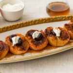 Baked Apples with Cherries are a dairy free healthy dessert with cinnamon, maple syrup, and coconut cream, Simple, refined sugar free, and delicious