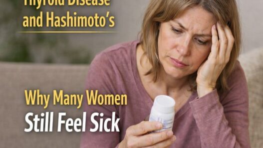 Levothyroxine and Hashimoto's woman holding thyroid medication bottle while feeling fatigued and confused about persistent symptoms despite treatment